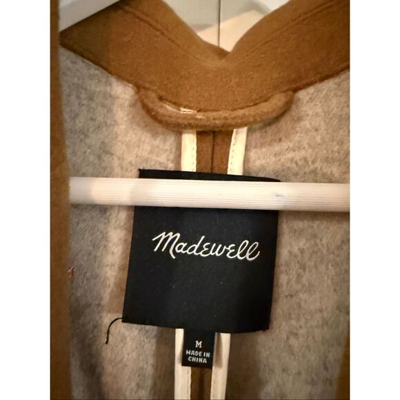 Madewell camel cocoon wool blend longline peacoat size M - Picture 3 of 9